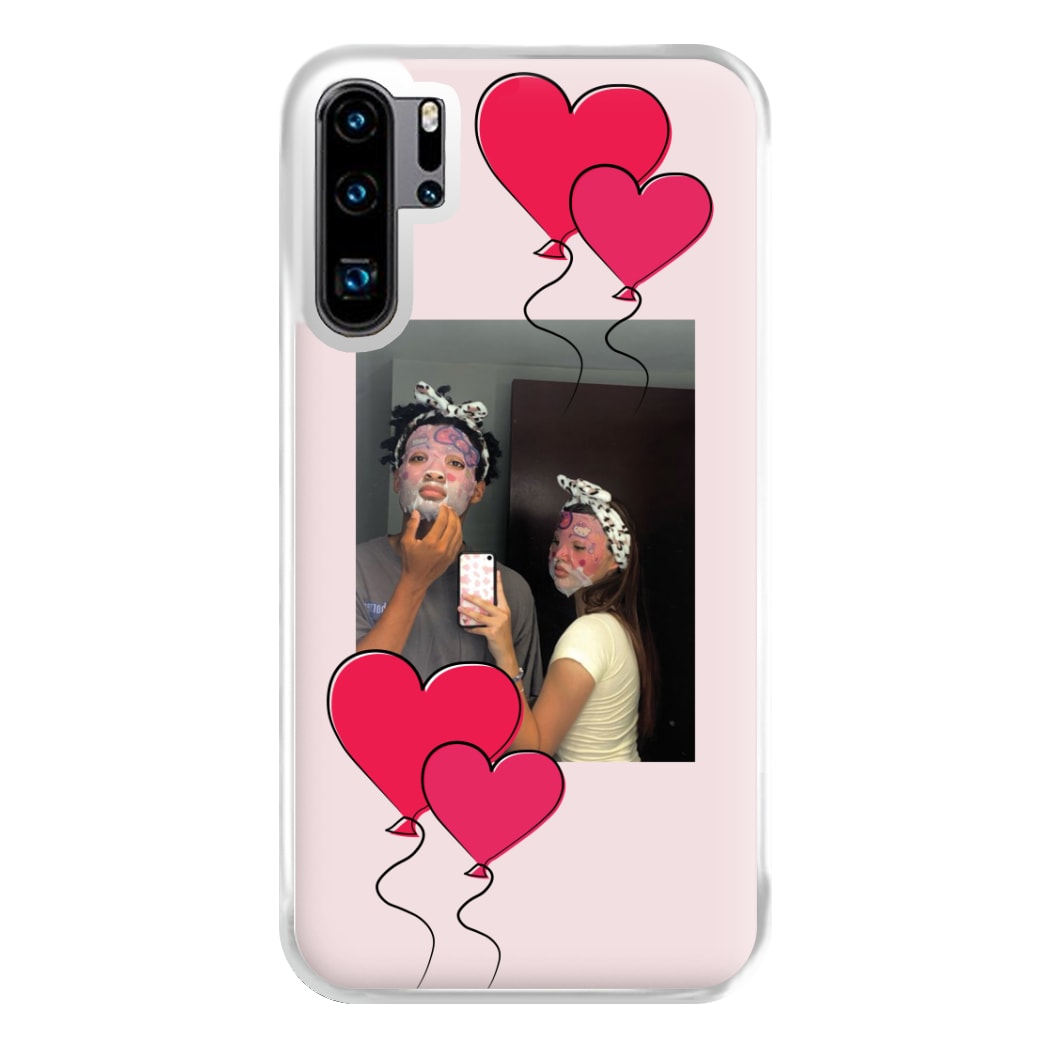 Heart Balloons - Personalised Couples Phone Case for Huawei P30 Pro