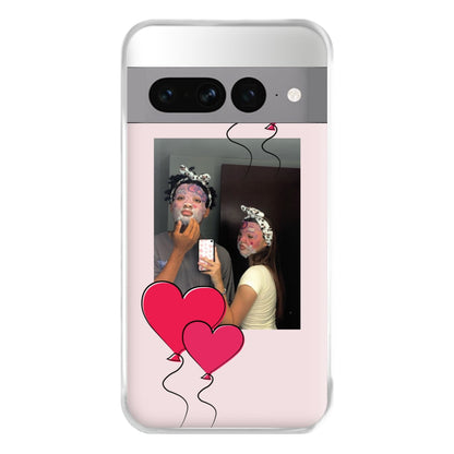 Heart Balloons - Personalised Couples Phone Case for Google Pixel 7 Pro