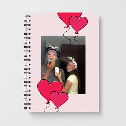 Heart Balloons - Personalised Couples Notebook