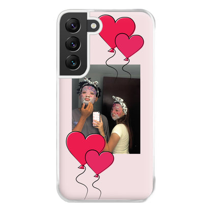 Heart Balloons - Personalised Couples Phone Case for Galaxy S22 Plus