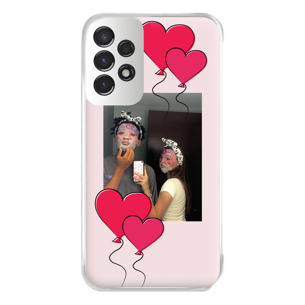 Heart Balloons - Personalised Couples Phone Case for Galaxy A53