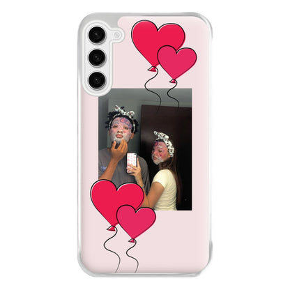 Heart Balloons - Personalised Couples Phone Case for Galaxy S23FE