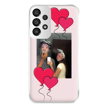 Heart Balloons - Personalised Couples Phone Case for Galaxy A33