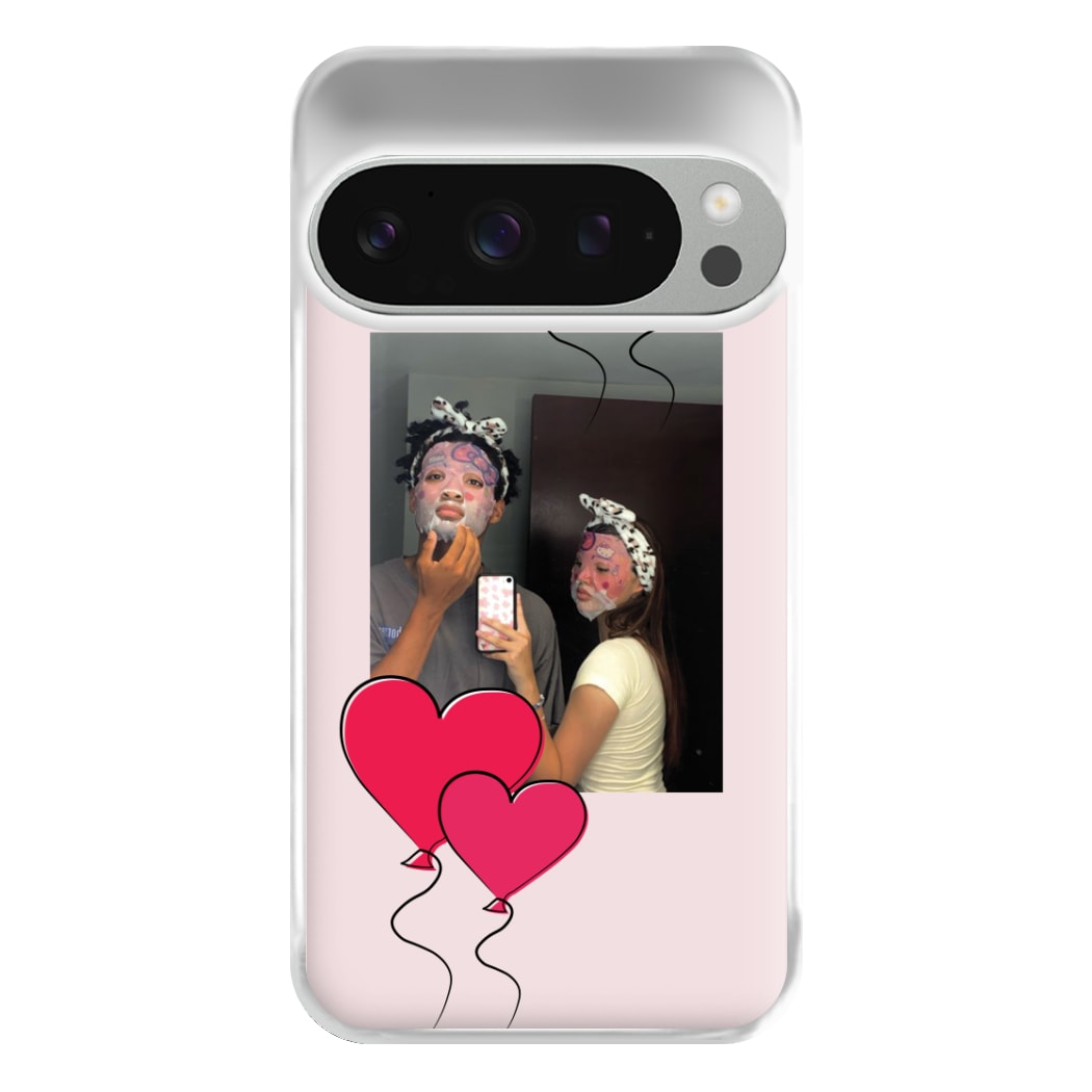 Heart Balloons - Personalised Couples Phone Case for Google Pixel 9 Pro XL