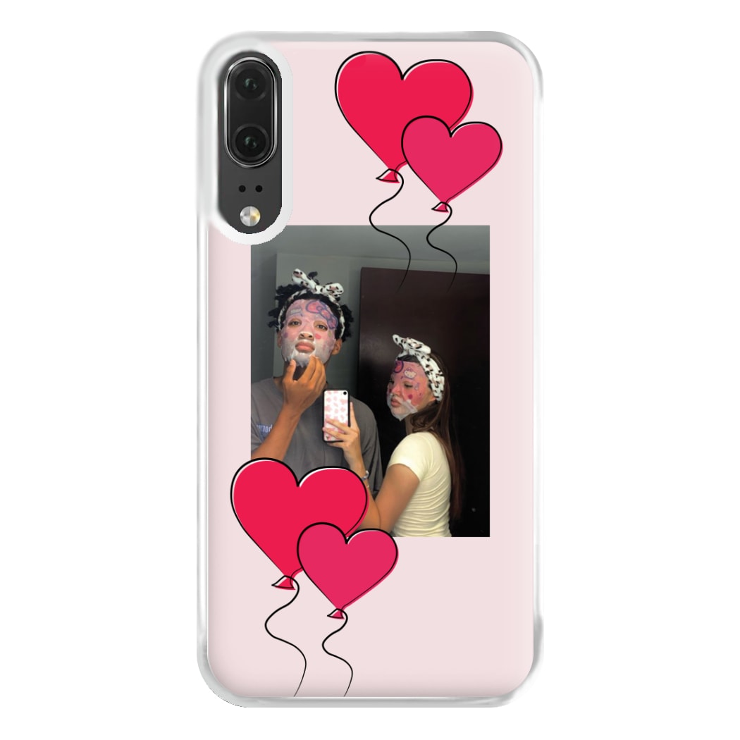 Heart Balloons - Personalised Couples Phone Case for Huawei P20