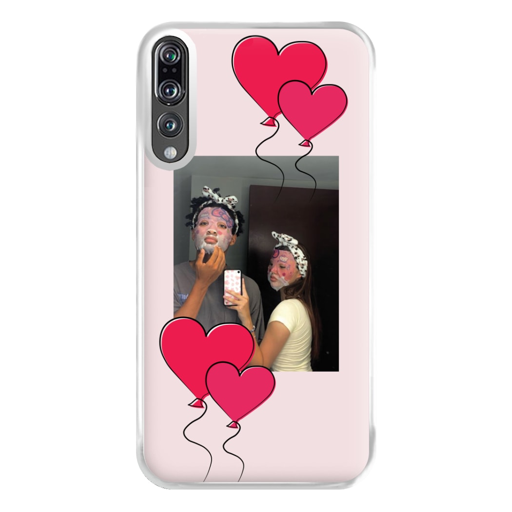 Heart Balloons - Personalised Couples Phone Case for Huawei P20 Pro