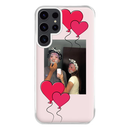 Heart Balloons - Personalised Couples Phone Case for Galaxy S23 Ultra