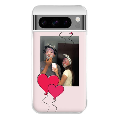 Heart Balloons - Personalised Couples Phone Case for Google Pixel 8 Pro