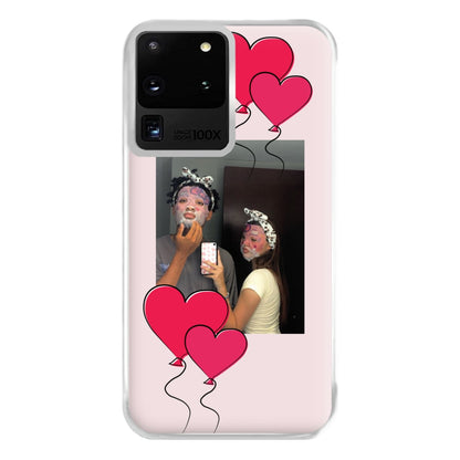 Heart Balloons - Personalised Couples Phone Case for Galaxy S20 Ultra