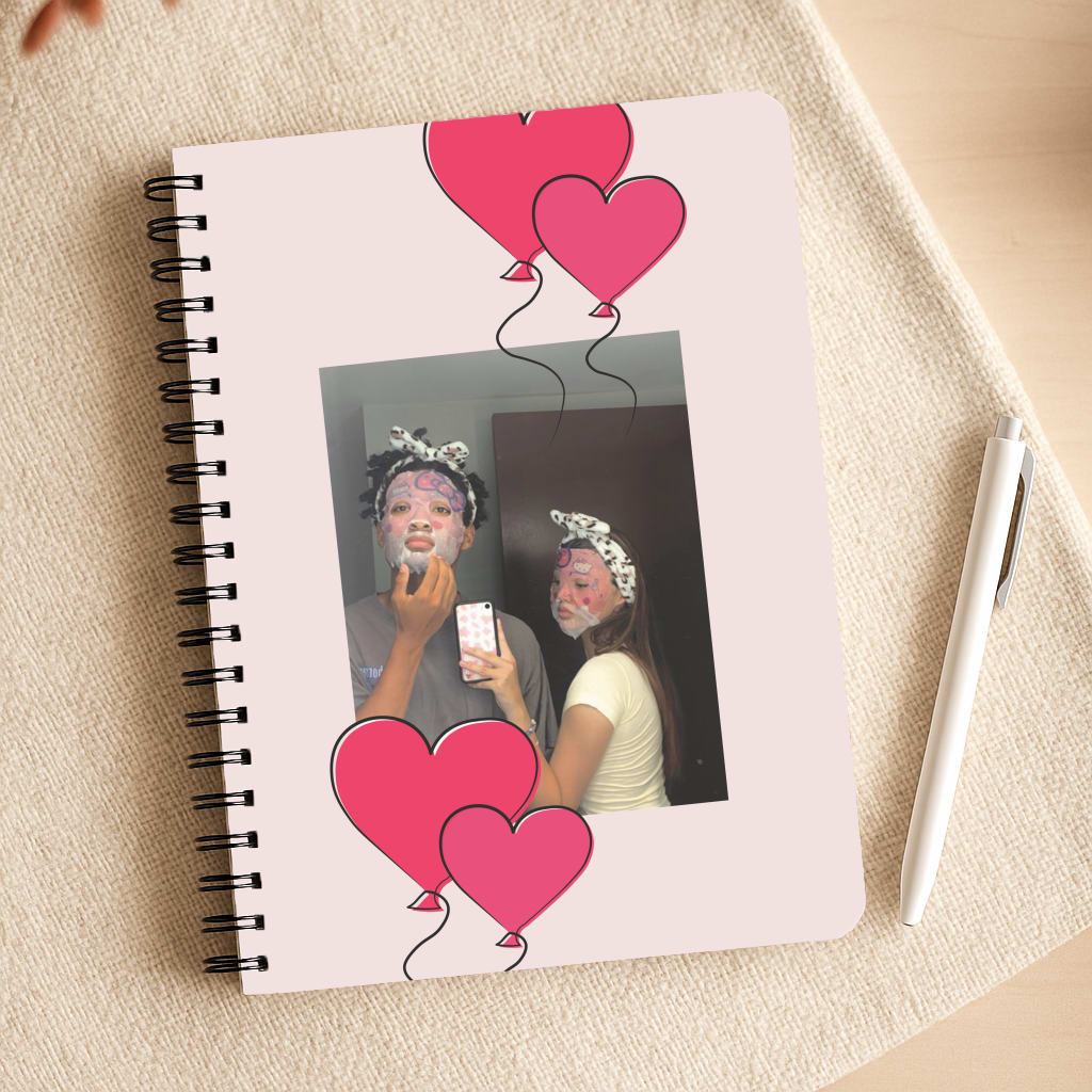 Heart Balloons - Personalised Couples Notepad