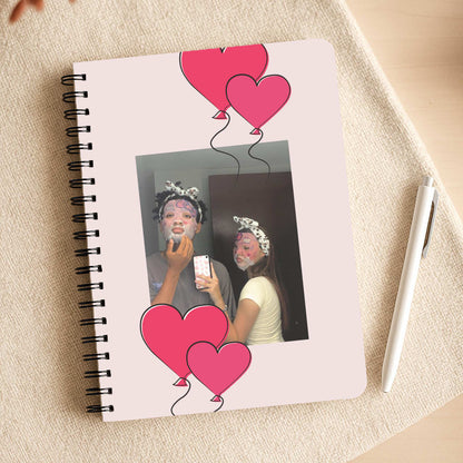 Heart Balloons - Personalised Couples Notepad