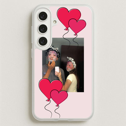Heart Balloons - Personalised Couples Phone Case for Galaxy S25FE