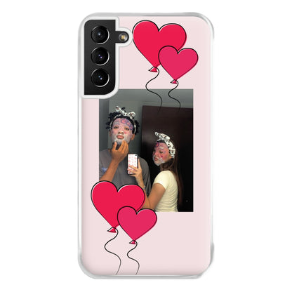 Heart Balloons - Personalised Couples Phone Case for Galaxy S21 Plus