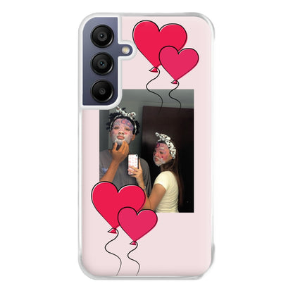 Heart Balloons - Personalised Couples Phone Case for Galaxy A16