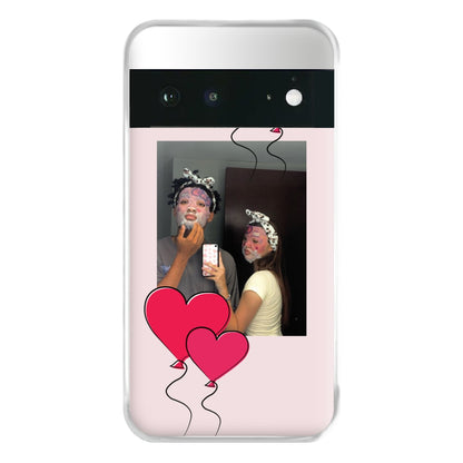 Heart Balloons - Personalised Couples Phone Case for Google Pixel 6a