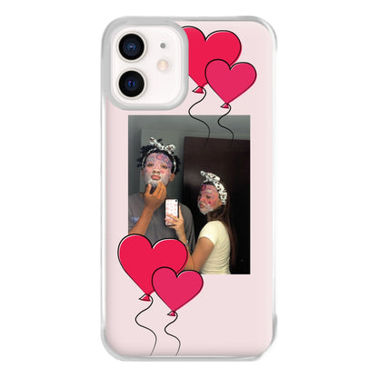 Heart Balloons - Personalised Couples Phone Case for iPhone 13 Mini