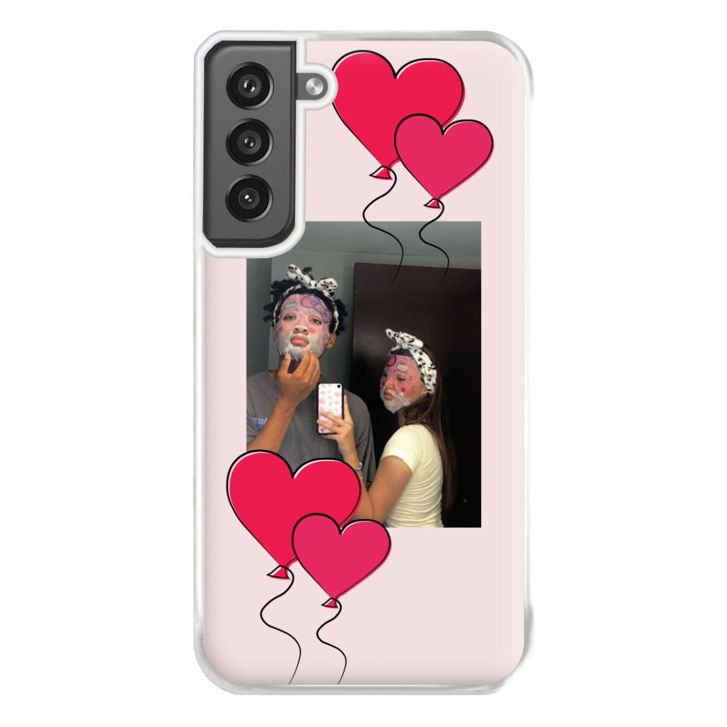 Heart Balloons - Personalised Couples Phone Case for Galaxy S21FE