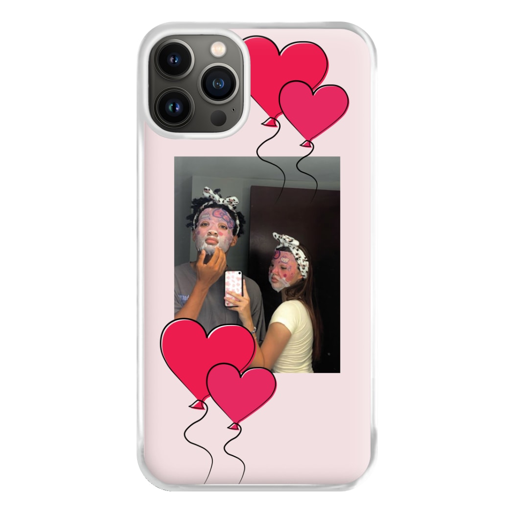 Heart Balloons - Personalised Couples Phone Case for iPhone 13