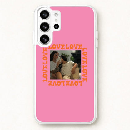Love, Love, Love - Personalised Couples Phone Case for Galaxy S26 Ultra