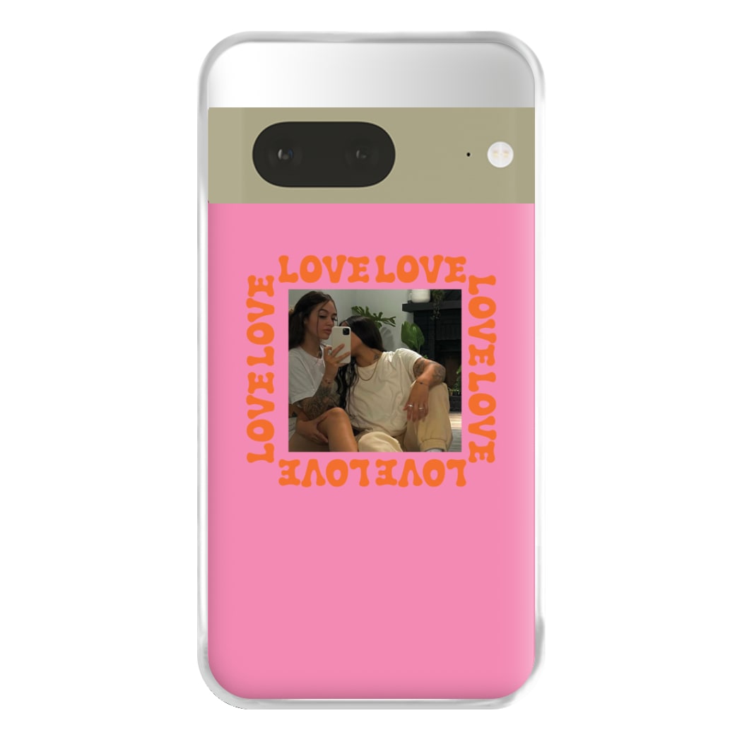 Love, Love, Love - Personalised Couples Phone Case for Google Pixel 7a