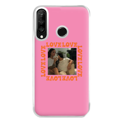 Love, Love, Love - Personalised Couples Phone Case for Huawei P30 Lite