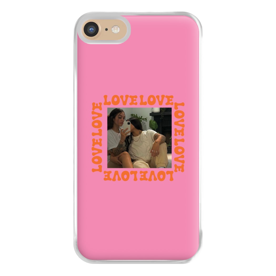 Love, Love, Love - Personalised Couples Phone Case for iPhone 6 / 7 / 8 / SE