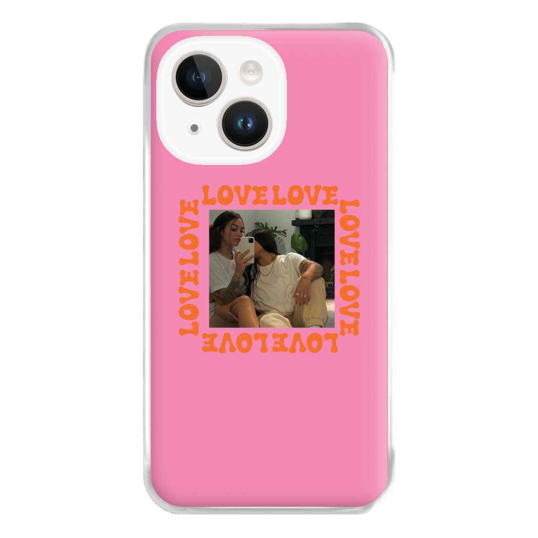 Love, Love, Love - Personalised Couples Phone Case for iPhone 14 Plus