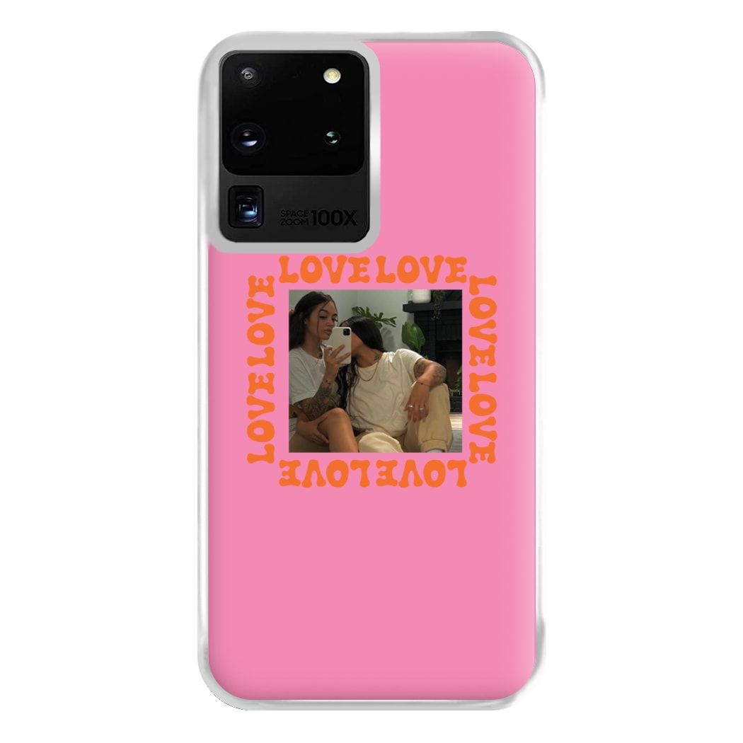 Love, Love, Love - Personalised Couples Phone Case for Galaxy S20 Ultra