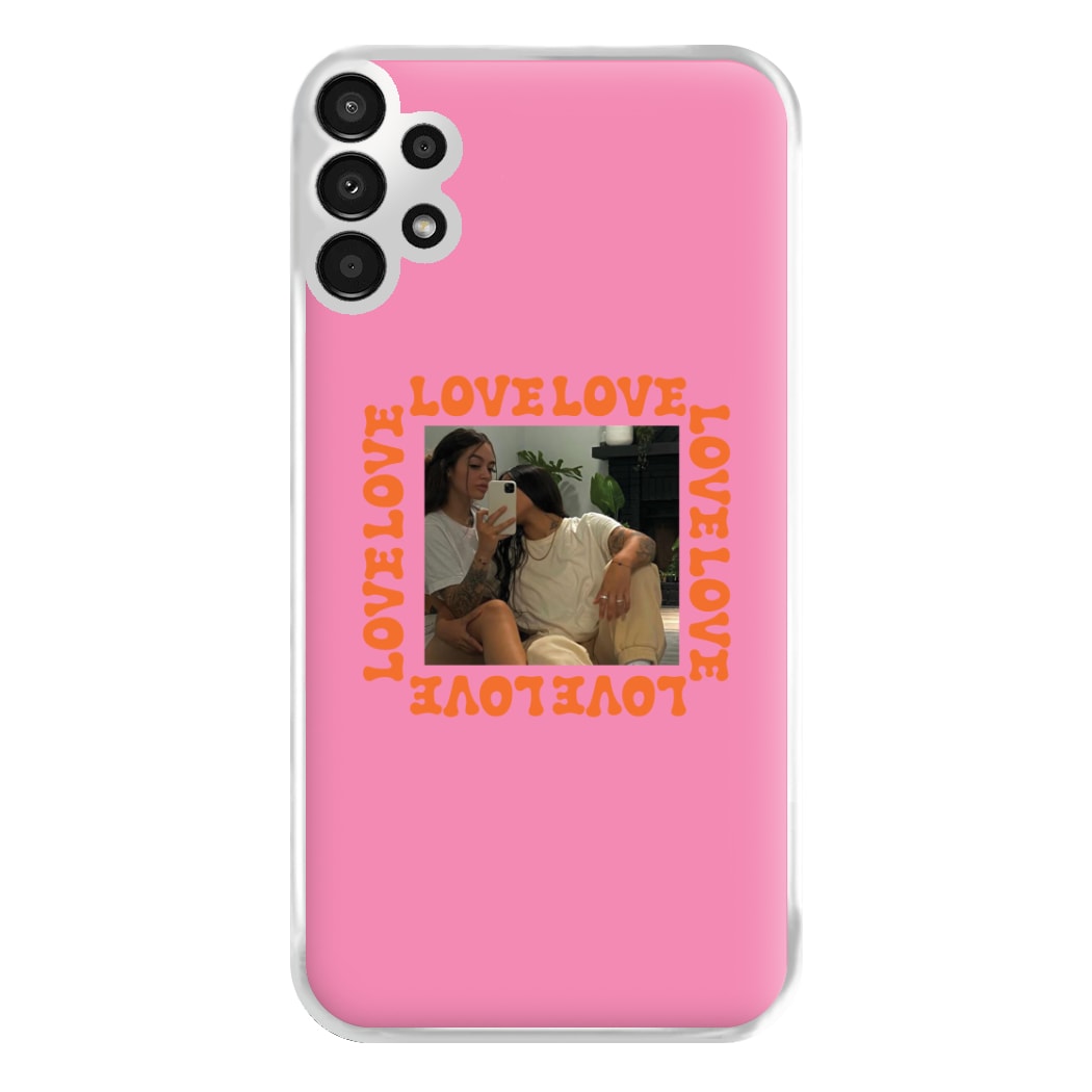 Love, Love, Love - Personalised Couples Phone Case for Galaxy A13