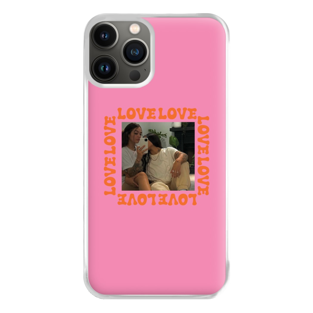 Love, Love, Love - Personalised Couples Phone Case for iPhone 13 Pro Max