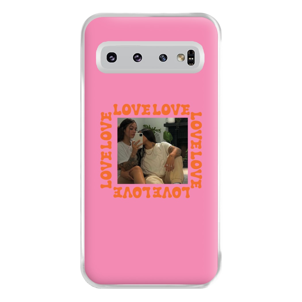 Love, Love, Love - Personalised Couples Phone Case for Galaxy S10 Plus