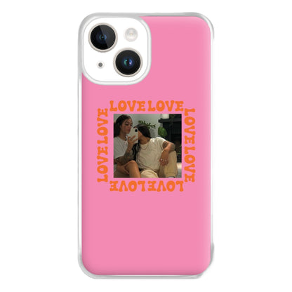 Love, Love, Love - Personalised Couples Phone Case for iPhone 14