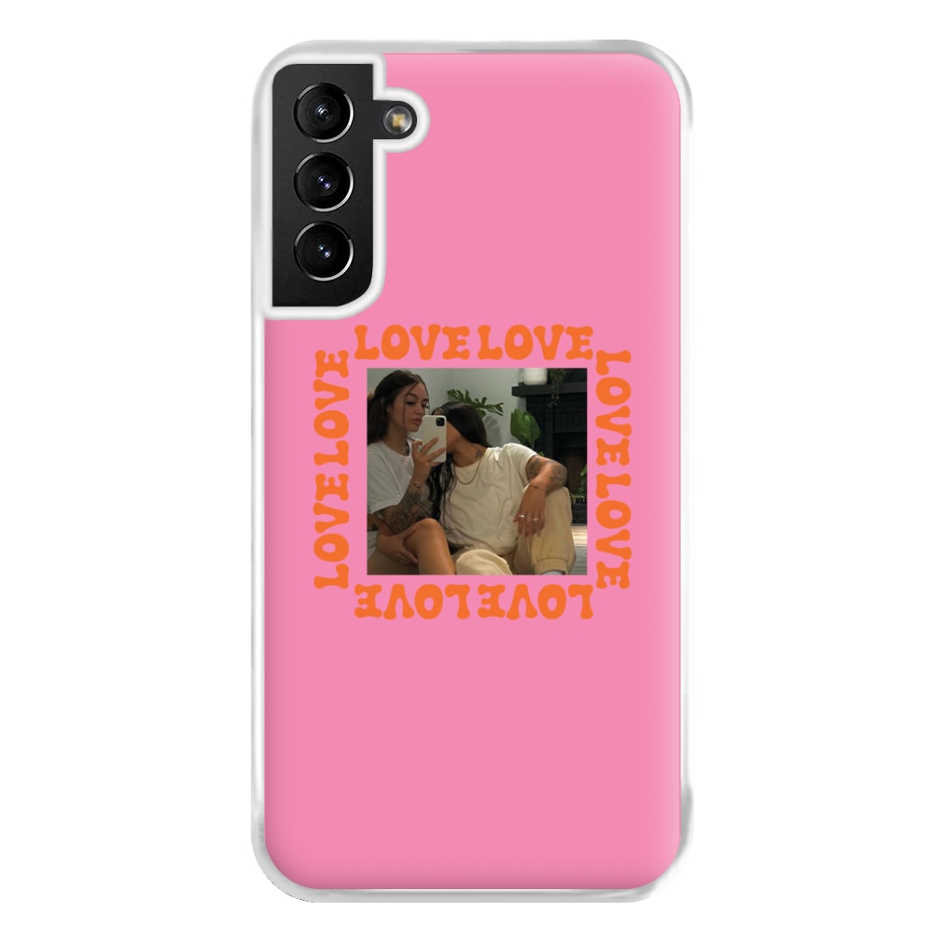 Love, Love, Love - Personalised Couples Phone Case for Galaxy S21 Plus