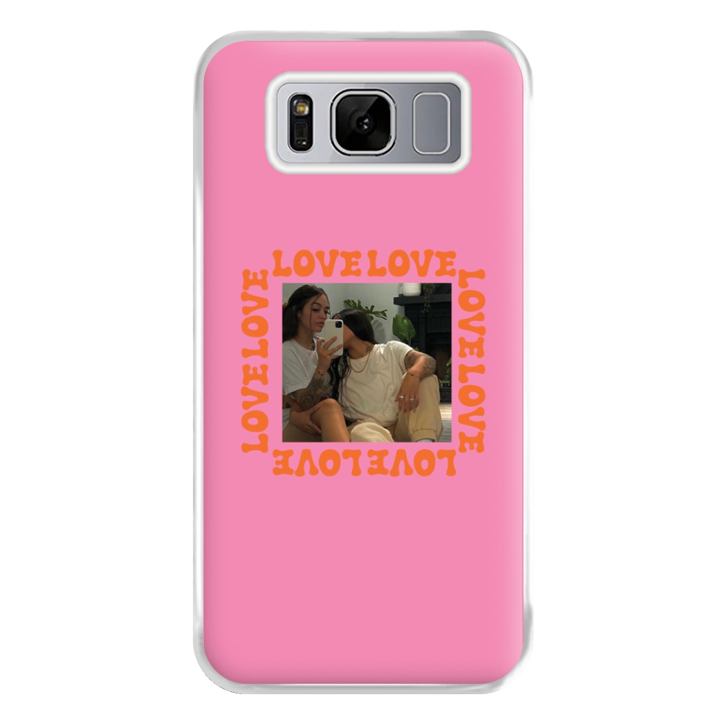 Love, Love, Love - Personalised Couples Phone Case for Galaxy S8 Plus