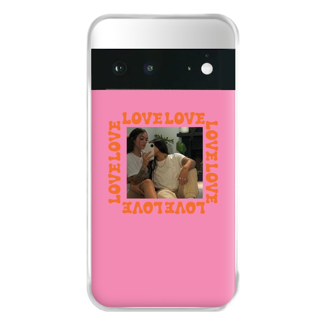 Love, Love, Love - Personalised Couples Phone Case for Google Pixel 6a