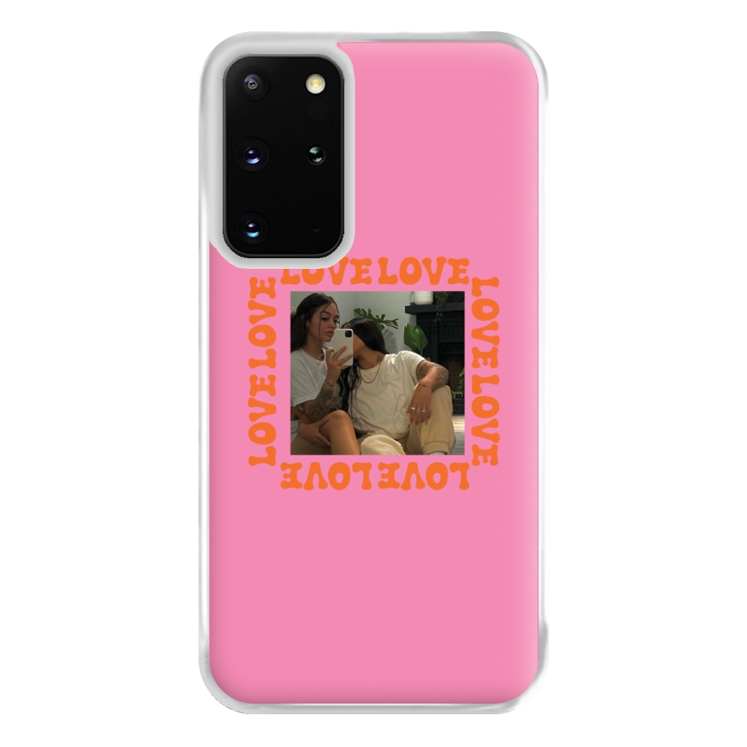 Love, Love, Love - Personalised Couples Phone Case for Galaxy S20 Plus