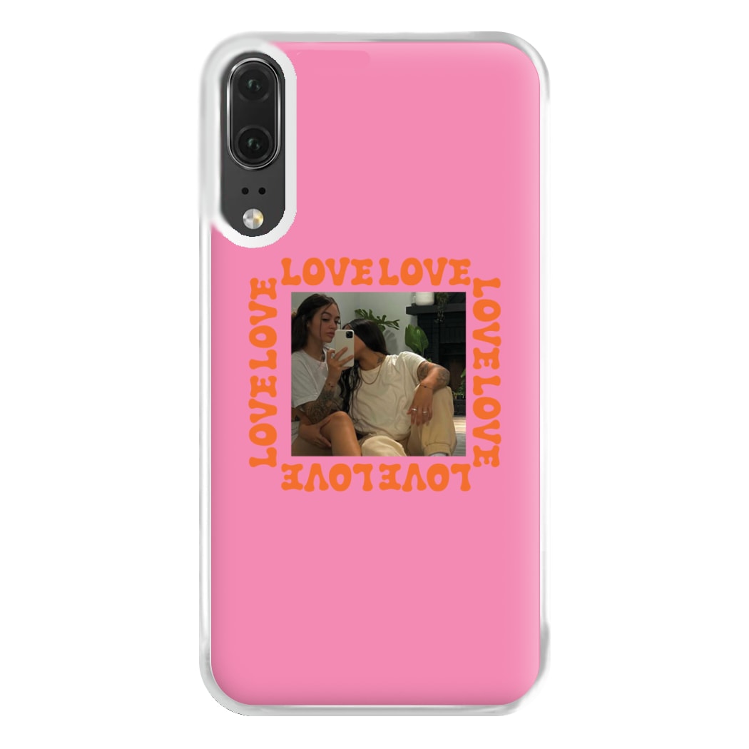 Love, Love, Love - Personalised Couples Phone Case for Huawei P20