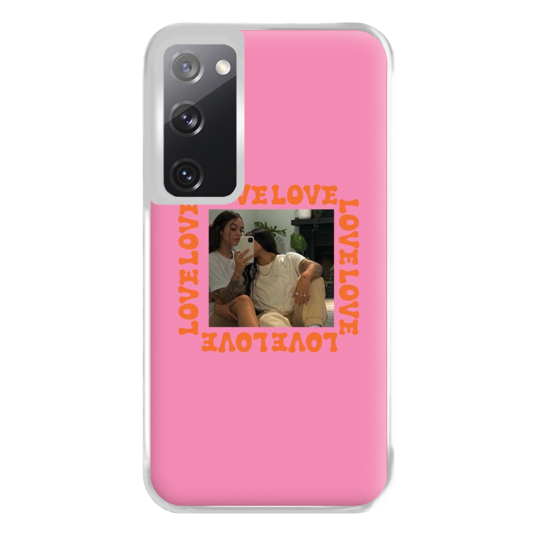 Love, Love, Love - Personalised Couples Phone Case for Galaxy S20FE