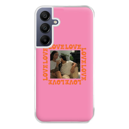 Love, Love, Love - Personalised Couples Phone Case for Galaxy A16