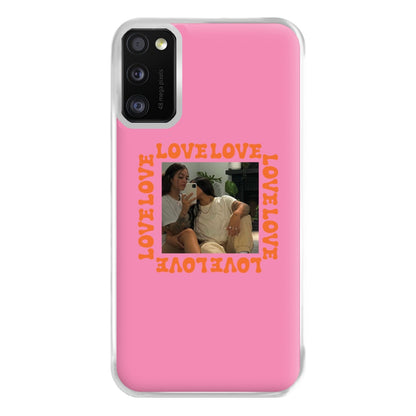 Love, Love, Love - Personalised Couples Phone Case for Galaxy A41