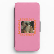 Love, Love, Love - Personalised Couples Flip / Wallet Phone Case 1