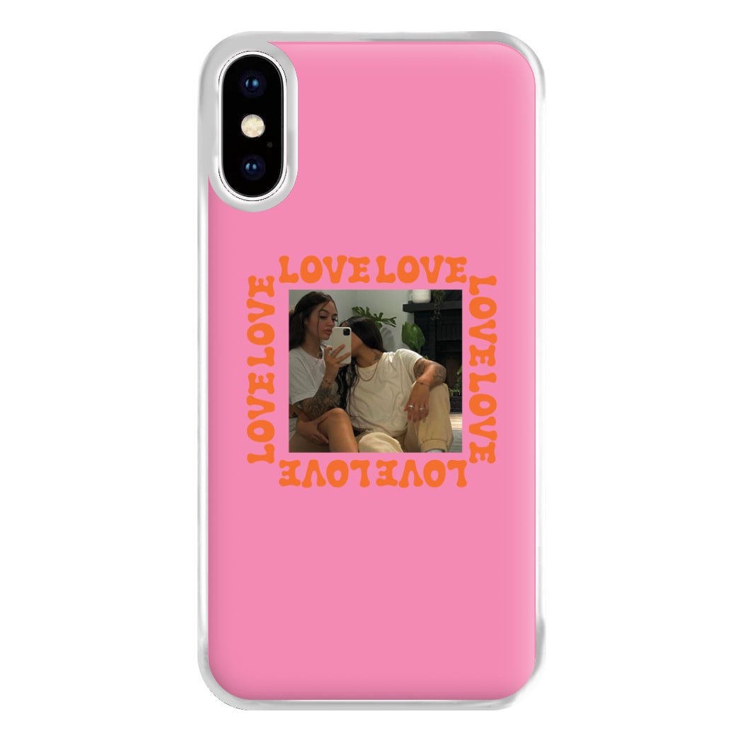 Love, Love, Love - Personalised Couples Phone Case for iPhone XS Max