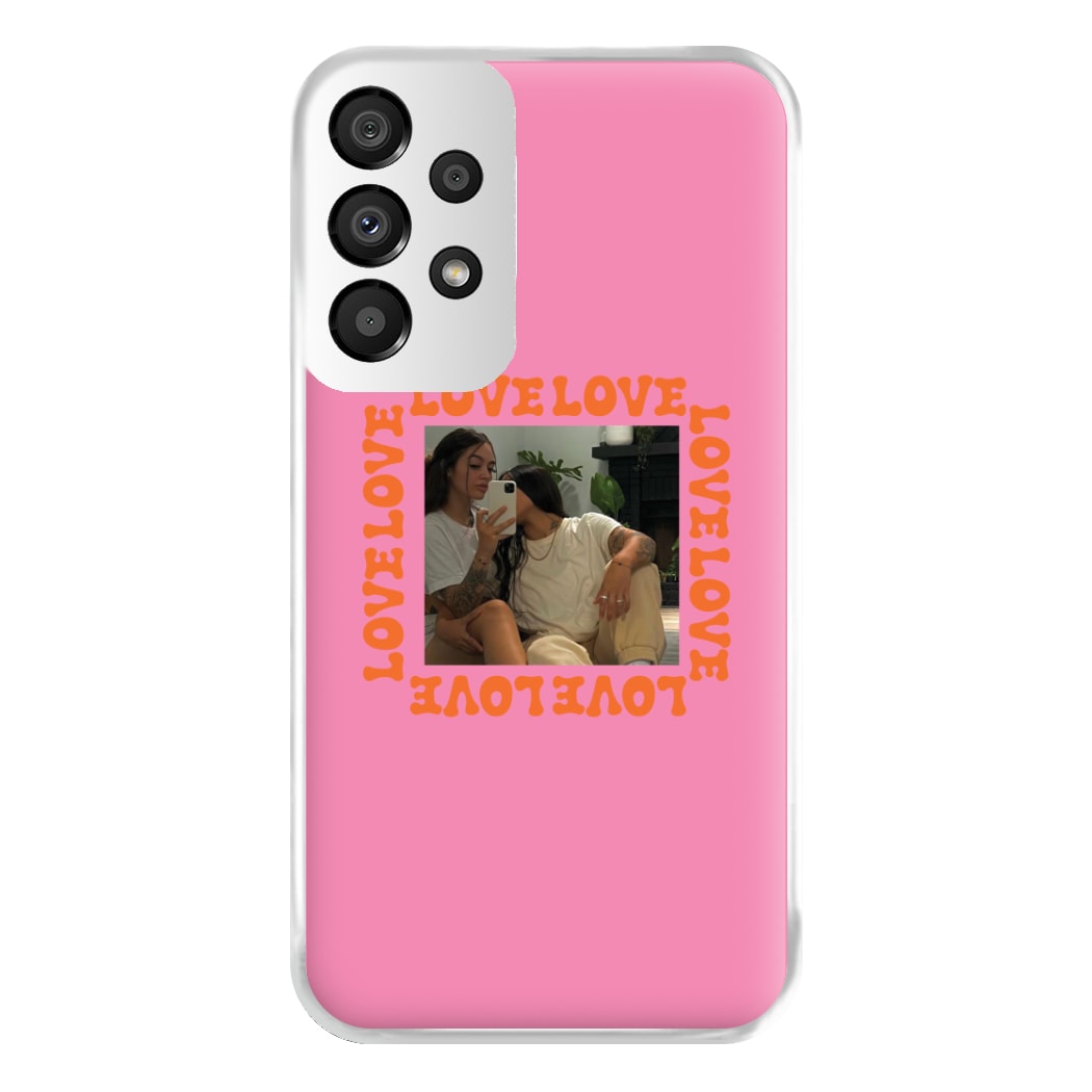 Love, Love, Love - Personalised Couples Phone Case for Galaxy A33