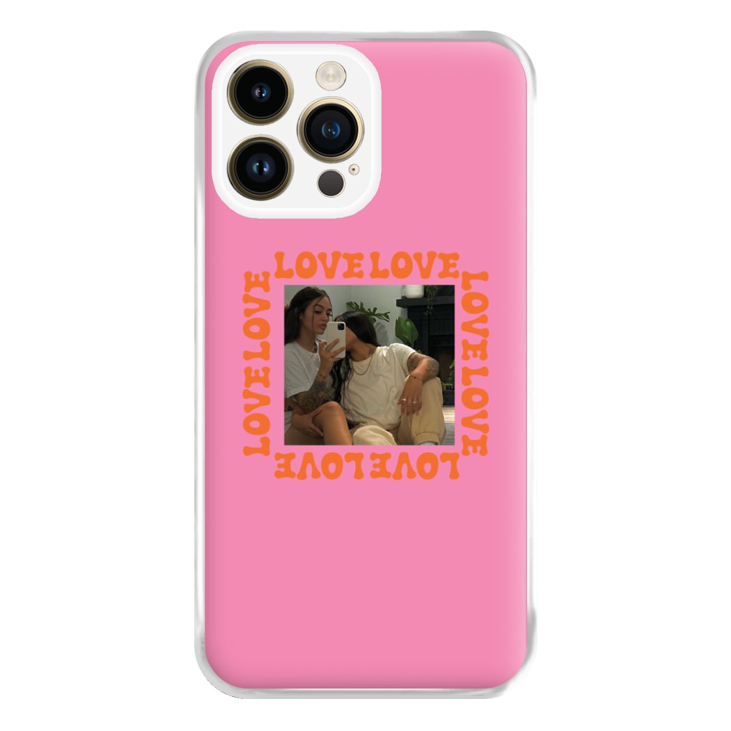 Love, Love, Love - Personalised Couples Phone Case for iPhone 14 Pro Max