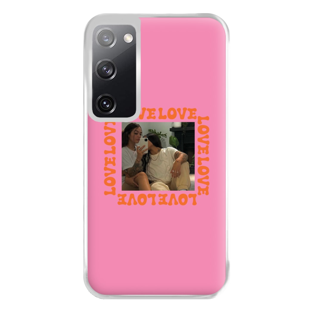 Love, Love, Love - Personalised Couples Phone Case for Galaxy S20