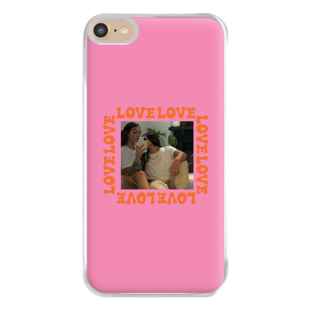 Love, Love, Love - Personalised Couples Phone Case for iPhone 6 Plus / 7 Plus / 8 Plus