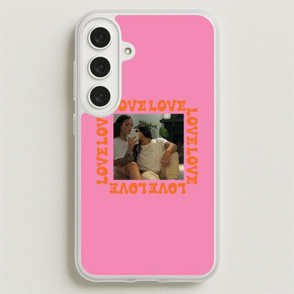 Love, Love, Love - Personalised Couples Phone Case for Galaxy S25FE