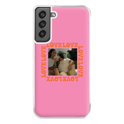 Love, Love, Love - Personalised Couples Phone Case for Galaxy S21FE