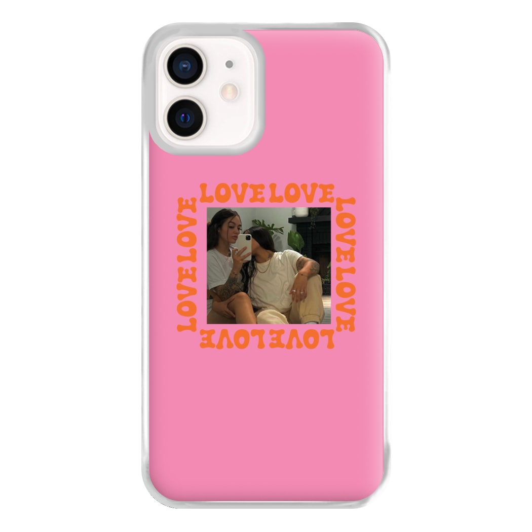 Love, Love, Love - Personalised Couples Phone Case for iPhone 13 Mini