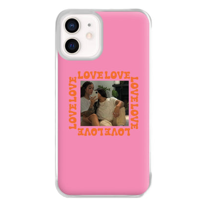 Love, Love, Love - Personalised Couples Phone Case for iPhone 13 Mini